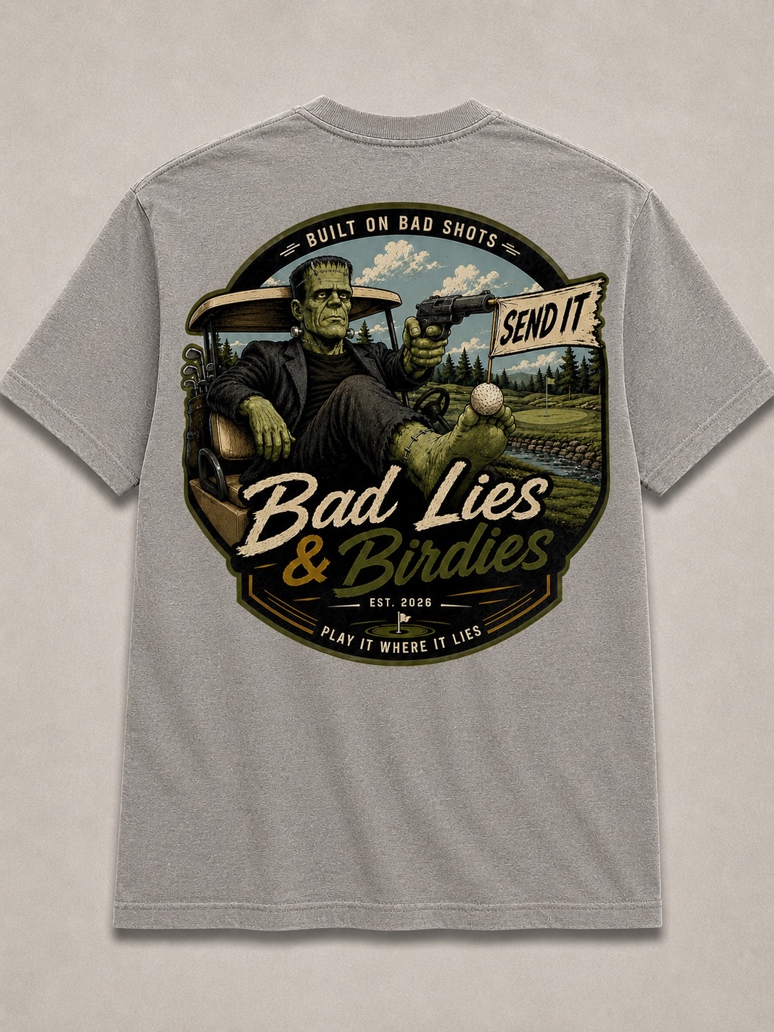 Built on Bad Shots Tee back view